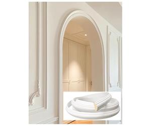 Kit de arco de ajuste de pared de PU, moldura curva for marco de puerta interior, tira decorativa for puerta(A,1.6x94.5in/4x240cm)
