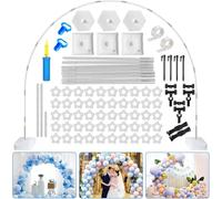 Kit de arco de globo,Arco para Globos, Piso Kit Arco de Globos, Reutilizable Fibra Soporte Globos, Ajuste Libre Balloon Arch Stand para Decoración Cumpleaños Boda, Mechas para Velas etc
