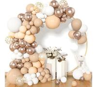 Kit de arco de globos, 110 unidades, beige, color piel, naranja tierno, oro champán y blanco, guirnalda de globos para decoración de cumpleaños, baby shower, boda, bohemio.