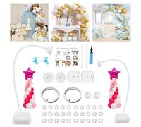 Kit de arco de globos, 2,5 m y 1,5 m, marco de arco de globos ajustable, reutilizable, semiarco, kit de soporte para globos, soporte para suelo, para bodas, cumpleaños, graduaciones, aniversarios
