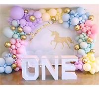 Kit de arco de globos arcoíris pastel paquete de 171 globo de látex kit de arco de globo pastel colores macarrones de 5,10,12,18 pulgadas cumpleaños baby shower boda decoración de fiesta de unicornio