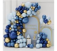 Kit de Arco de Globos Azul Marino, 105pcs Guirnalda de Globos Cumpleaños Azul Marino Dorado con Globo de Confeti Dorado, Decoración Fiesta Cumpleaños Niño Hombre para Graduacion Comunion Baby Shower