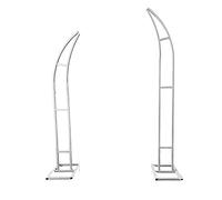 Kit de arco de globos de boda con soporte de metal de medio círculo, fácil de transportar, perfecto para bodas al aire libre, fiestas en el jardín, (blanco, tamaño: 1,8 + 2,1 m)