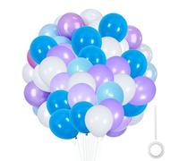 Kit de arco de globos de color morado, blanco y azul, utilizado para cumpleaños, bodas, decoración de fiesta temática de nieve del país de las maravillas de invierno, decoración de fiesta de princesa