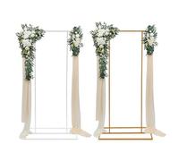 Kit de arco de globos de metal, arco de boda, arco curvado, 1 x 2 m, guirnalda de globos, anillo de soporte, soporte para decoración de cumpleaños, fiesta de cumpleaños (dorado)