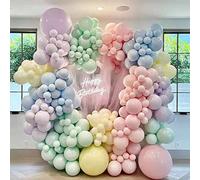 Kit de arco de globos pastel, kit de arco de globos arcoíris de 137 piezas para decoraciones de fiesta de cumpleaños, bodas, decoraciones de baby shower, globos de revelación de género