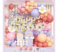Kit de arco de globos rosa y blanco, 102 piezas de guirnalda de globos pastel con decoración de fiesta de despedida de soltera de cumpleaños de niñas (JT-HD07-Bow)