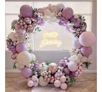 Kit de Arco de Globos Rosa y Morado, 135pcs Con Morados, Rosas, Blanco Arena y Oro Rosa, Para Decoraciones de Cumpleaños Para Niñas, Boda, Bridal Shower, Compromiso