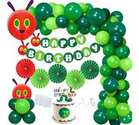 Kit de arco de globos verdes, 138 piezas de látex para decoración de feliz cumpleaños, kit de guirnalda de globos para cumpleaños, baby shower, decoración de fiesta temática de oruga