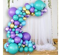Kit de arco de guirnalda de globos, kit de confeti de látex metálico verde púrpura con cadena de globos para decoraciones de fiesta de cumpleaños, despedida de soltera, baby shower, 169 piezas