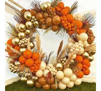 Kit de arco de guirnalda de globos naranjas con cromo metálico dorado marrón varios tamaños para baby shower, despedida de soltera, decoración de fiesta de cumpleaños