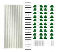 Kit de arco de protección para plantas de jardín, juego de marco de invernadero con varillas de metal y clavos de tierra para huertos, camas elevadas, cubierta contra heladas y soporte de red de