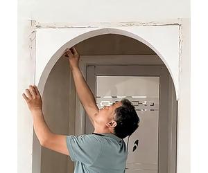 Kit de Arco para Puerta, Kit de moldura de Arco para Puerta de Bricolaje - Moldura semicircular Curva de Espuma para Arcos Interiores, Kit Universal para Puerta de Pasillo/corredero de 18x25