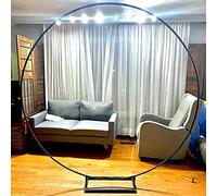Kit de arco redondo de globos de metal negro de 1 m, marco de fondo circular para decoración de fiestas al aire libre, soporte de jardín de hierro forjado para bodas y eventos, 39.4 pulgadas