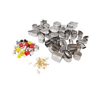 Kit de aretes de arcilla polimérica, 136 piezas Kit para hacer aretes de arcilla con 36 cortadores de acero inoxidable con formas, 40 cortadores circulares, 60 aretes, accesorios