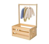 Kit De Armario Para De Bebé DIY: Contenedor De Almacenamiento De Madera Natural Con Barra Para Colgar, Organizador De Baño Y Artículos Esenciales, Estación De Regalo Para Recién Nacidos, Armario