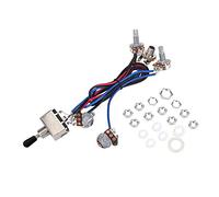Kit de Arns de Guitarra, 2 Volmenes, 2 Tonos, 1 Conector, Potencimetros de 500K, Arns de Cableado con Interruptor de 3 para Guitarra