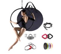 Kit de aro aéreo, aro de Lyra de 31/33/35/37 pulgadas con bolsa de transporte y accesorios, anillo de yoga aéreo para práctica en casa y fitness