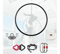 Kit de aro aéreo para adultos, anillo de yoga negro con accesorios completos de aparejo, práctica en casa/estudio de baile, probado 440 libras