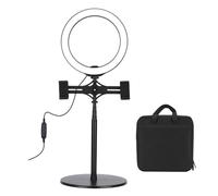 Kit de aro de luz para grabación de vídeo con cabezal de bola universal, aro de luz regulable con brazo superior para creadores de contenido,