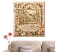 Kit De Arte Con Perlas,Colibrí Decoración de Pared Hazlo Tú Mismo - Kit Pintura Artística Con Perlas Para Adultos,Para Mujeres Y Hombres Salón Dormitorio Oficina Entrada Recibidor Pasillo Puerta De