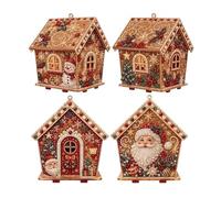 Kit De Arte Con Perlas Decoración Hogar Navideña Casa Madera Con Pedrería