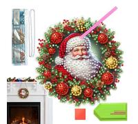 Kit de Arte con Perlas Navideño DIY Adorable Corona de Papá Noel 2D