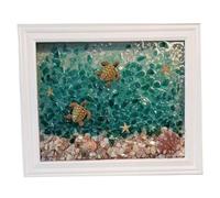 Kit de arte con vidrio marino teñido con marco de fotos, kit de mosaico para manualidades con vidrio marino, ideal para regalos, decoración del hogar y principiantes. Estilo 2. de arte con vi