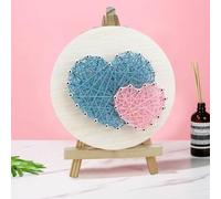 Kit de arte de cuerda 3D con tablero de madera, juego de manualidades de bobinado de hilo para principiantes, decoración del hogar hecha a mano para colgar en la pared, idea creativa de cumpleaños