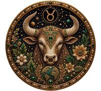 Kit de arte de perlas con 12 signos del zodíaco, obra de arte con cuentas con temática de constelación redonda, juego de manualidades para decoración de pared de astrología para adultos (Taurus)