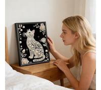 Kit de arte de perlas genérico - Cat Shape Beaded DIY Frameless Handmade Craft | Beaded Art for Decoration | Ideal for Home Wall Women Birthday Mother's Day