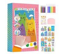 Kit De Arte En Papel Para Rascar - Juego De Dibujo De Arcoíris Paara Niños | 20 Hojas De Pegatinas, Pinturas, Bolígrafos De Acuarela Y Raspador, Actividad Artesanal Creativa Para Niños Y Niñas, Regalo
