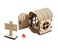 Kit de artesanía de casa de hadas de madera - Conjunto de miniaturas de bricolaje de 180 g, pueblo de hadas decorativo, ornamento de mesa creativo, cabaña de madera hecha a mano | Hijas Hijas Hijo