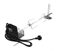 Kit de asador eléctrico Varilla de escupir de acero inoxidable Accesorio de barbacoa motorizado Tenedor de asado de servicio pesado Carne automática para Turner Juego de motor de parrilla portátil