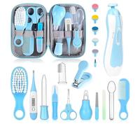 Kit de aseo para bebés, juego de cuidado de seguridad infantil con cepillo para el pelo, peine cortaúñas, aspirador nasal, limpiador de oídos, kit esencial para recién nacidos y niños
