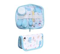 Kit de aseo para bebés, juego de cuidado de seguridad infantil con cepillo para el pelo, peine cortaúñas, aspirador nasal, kit esencial para bebés para recién nacidos y niños (azul)
