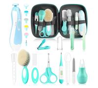 Kit de aseo para bebés, kit de recortadora de uñas eléctrica de seguridad, juego de cuidado de seguridad infantil con cepillo de pelo, peine, cortaúñas, aspirador nasal, kit esencial para bebés recién