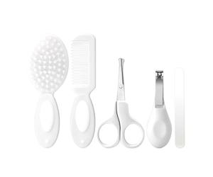 Kit de aseo para bebés recién nacidos, juego de cuidado de seguridad infantil con cepillo de pelo, peine cortaúñas, artículos esenciales para recién nacidos, 5 piezas, escritura