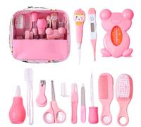 Kit de aseo para el cuidado de la salud del bebé, 13 piezas esenciales para recién nacidos, accesorios de cuidado de la salud del bebé, juego portátil de cuidado de seguridad para bebés con cepillo de