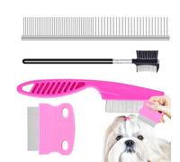 Kit de aseo para mascotas - Cepillo depilatorio multifuncional, peine de pelo de gato y perro de acero inoxidable con desenredar, desfiltrar y depilar, dispositivo de aseo suave para pequeñas y