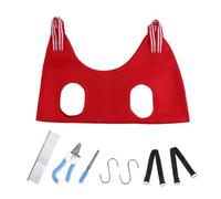 Kit de aseo para perros, colgante para recortar uñas, asistente de mascotas con extensiones de archivo de peine de cortaúñas, tela de malla transpirable, calmante para perros nerviosos activos 6 en 1