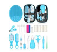 Kit de aseo y cuidado de la salud del bebé, juego portátil de cuidado de seguridad para bebés con cepillo para el pelo, peine, cortaúñas, aspirador nasal para guardería, recién nacidos, niñas y niños