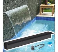 Kit de aspas para cascada de estanque, Aliviadero de cascada acero inoxidable 304 8 a 79 pulgadas for piscina, estanque, jardín, patio(110cm/44in L)