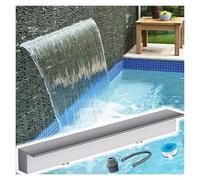 Kit de aspas para cascada de estanque, Aliviadero rectangular de cascada acero inoxidable 304, estanques for exteriores, ancho salida 10-87 pulgadas(Outlet W 16in/41cm)