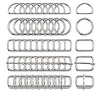 Kit de assortimento de hebillas de metal de estilos mixtos Swpeet (2,5 cm, plateado)