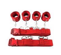 Kit De Ataduras Para Cama Con Correas Ajustables Bdsm Para Parejas,Esposas Y Tobilleras,Juego De Bondage Sm,Juguetes Sexuales Para Adultos,Color Negro,Talla Única
