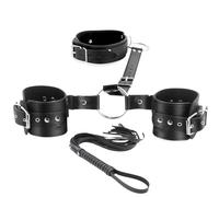 Kit De Ataduras Sexuales Bdsm,Ataduras De Cuello A Muñeca,Correas De Cuero,Látigo,Arnés De Bondage Sm,Juegos Sexuales,Juguetes Sexuales Para Adultos,Negro,Tipo Dos,Talla Única