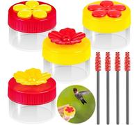 Kit de atracción de colibríes 4 comederos portátiles para flores con herramientas de limpieza para mejorar tu espacio al aire libre