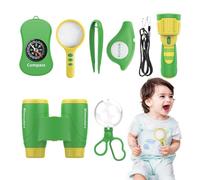 Kit De Aventuras Para Niños - Prismáticos Para Niños, Linterna Eléctrica, Silbato, Lupa, Equipo Educativo Para Juegos De Ficción | Juguete Portátil Para Explorar