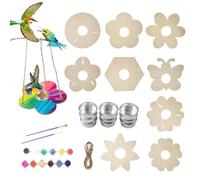 Kit de Aves con Madera DIY Materiales de manualidades DIY | Kit de creación de envase de comida para aves para niños, estudiantes, jardín, campamento de verano y vacaciones